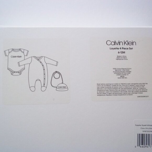 Calvin Klein Unisex 4 Pc Boxed Layette Set 6-12 M - Picture 5 of 9